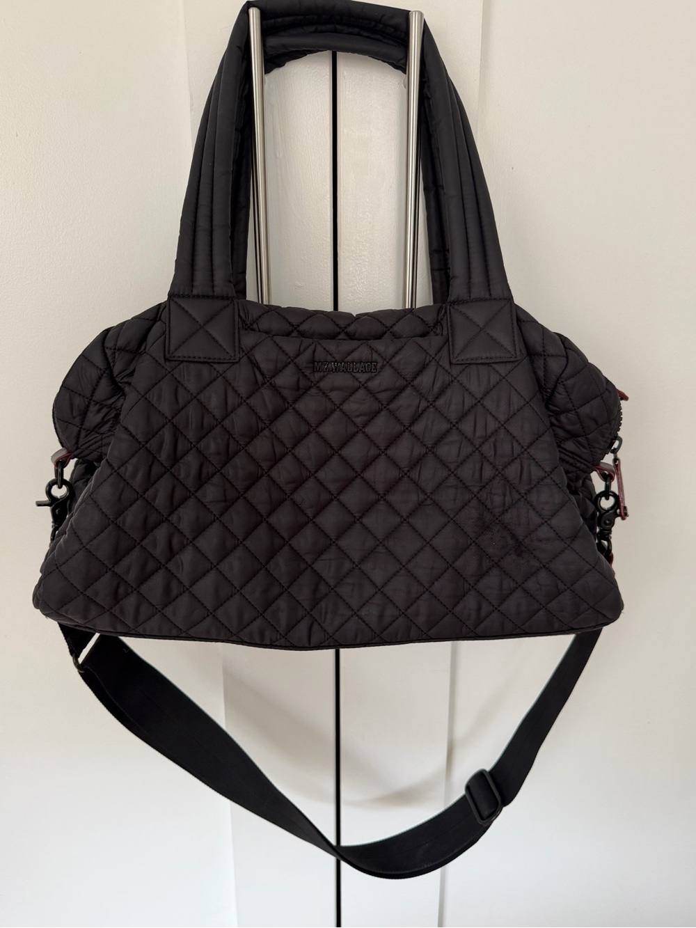 MZ Wallace Blue Quilted Travel Jimmy Tote Bag